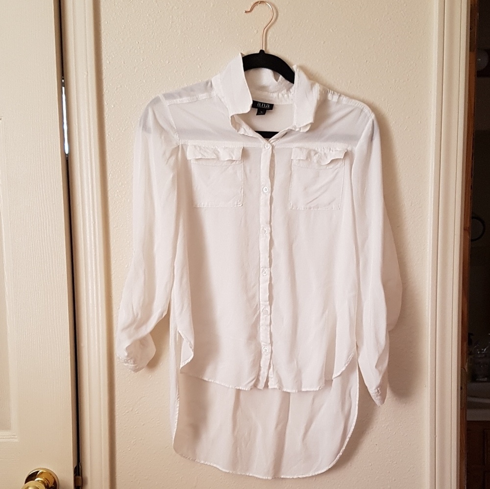 White button down A.n.a. shirt